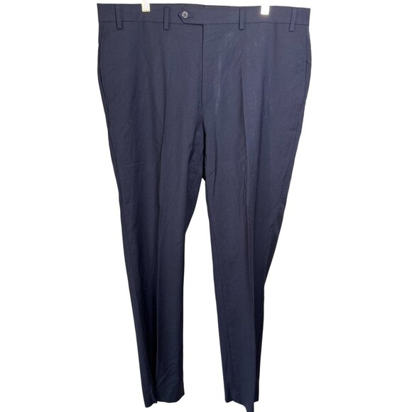 Lauren Ralph Lauren Mens Pant Size 38 X 32 High Performance Wool Stretch Navy - Picture 1 of 9